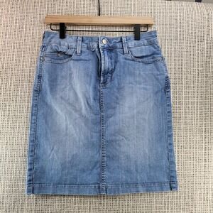 NYDJ Jean Denim Skirt Womens 6P Light Blue Lift Tuck Technology Stretch USA